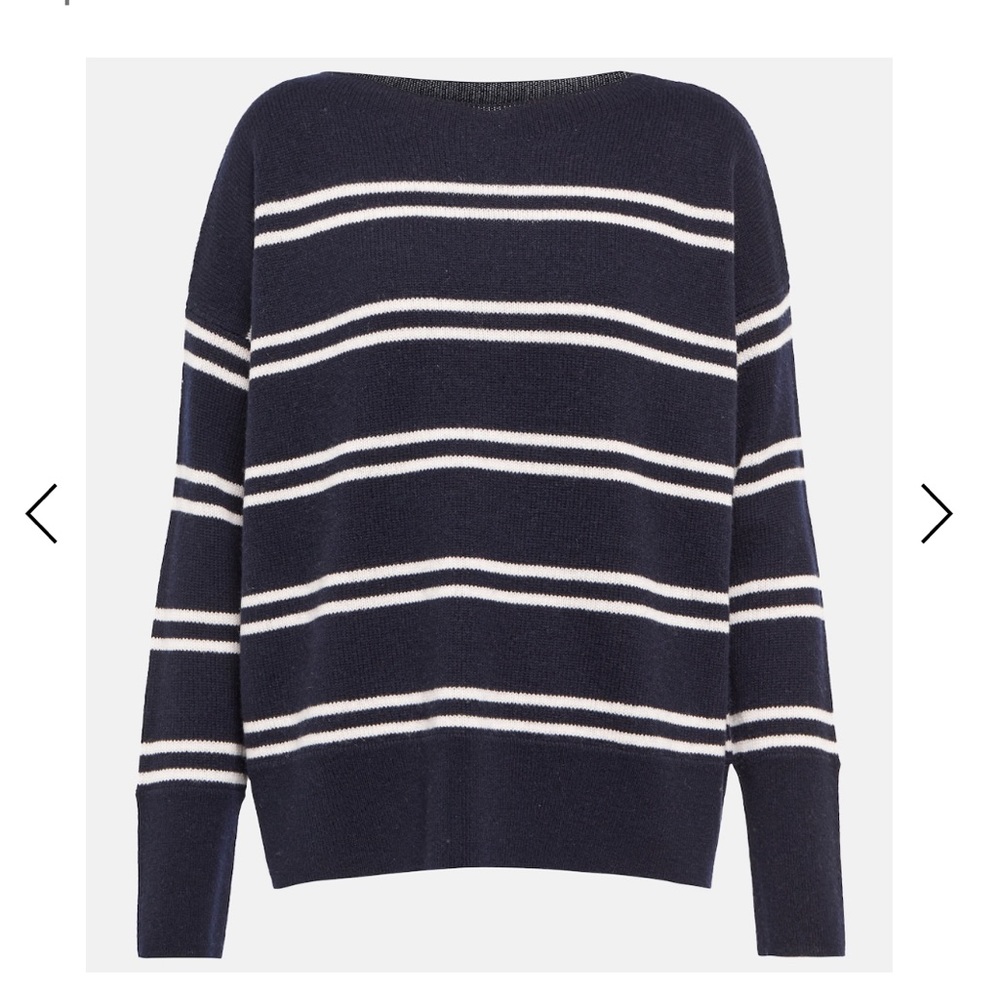 VINCE Striped wool and cashmere-blend sweater